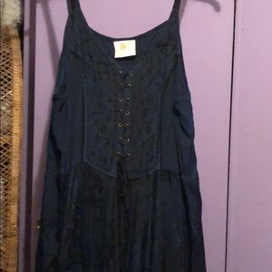 handkerchief bottom sleeveless dress